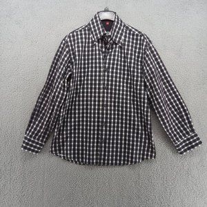 Pal Zileri Shirt Mens Medium 39-40 BLack White Check Sport Heritage Normcore‎